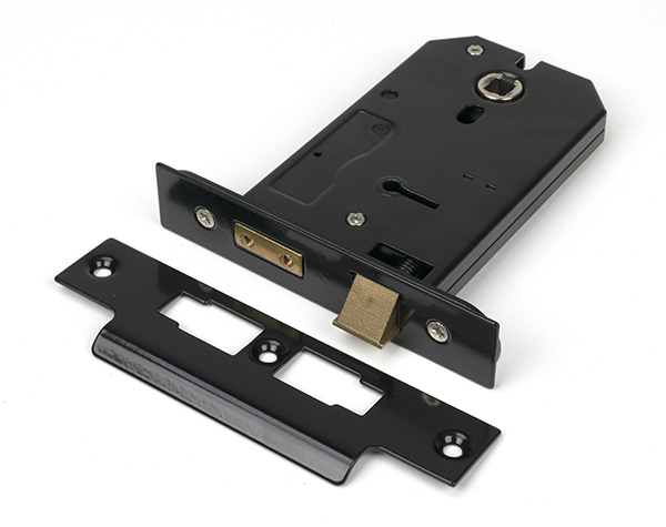 Black 5" Horizontal 3 Lever Sash Lock