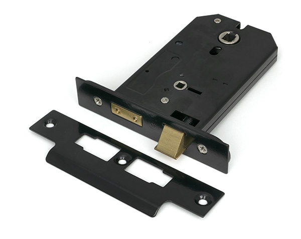 Black 5" Horizontal Bathroom Lock