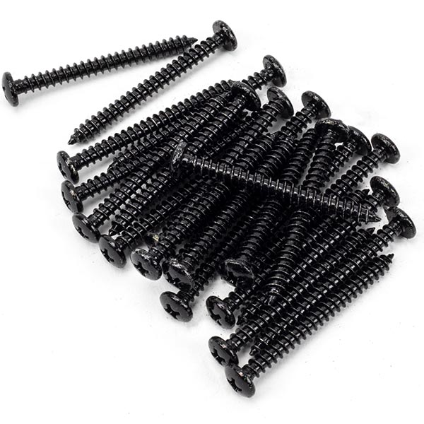 Black 10x2" Round Head Screws (25)