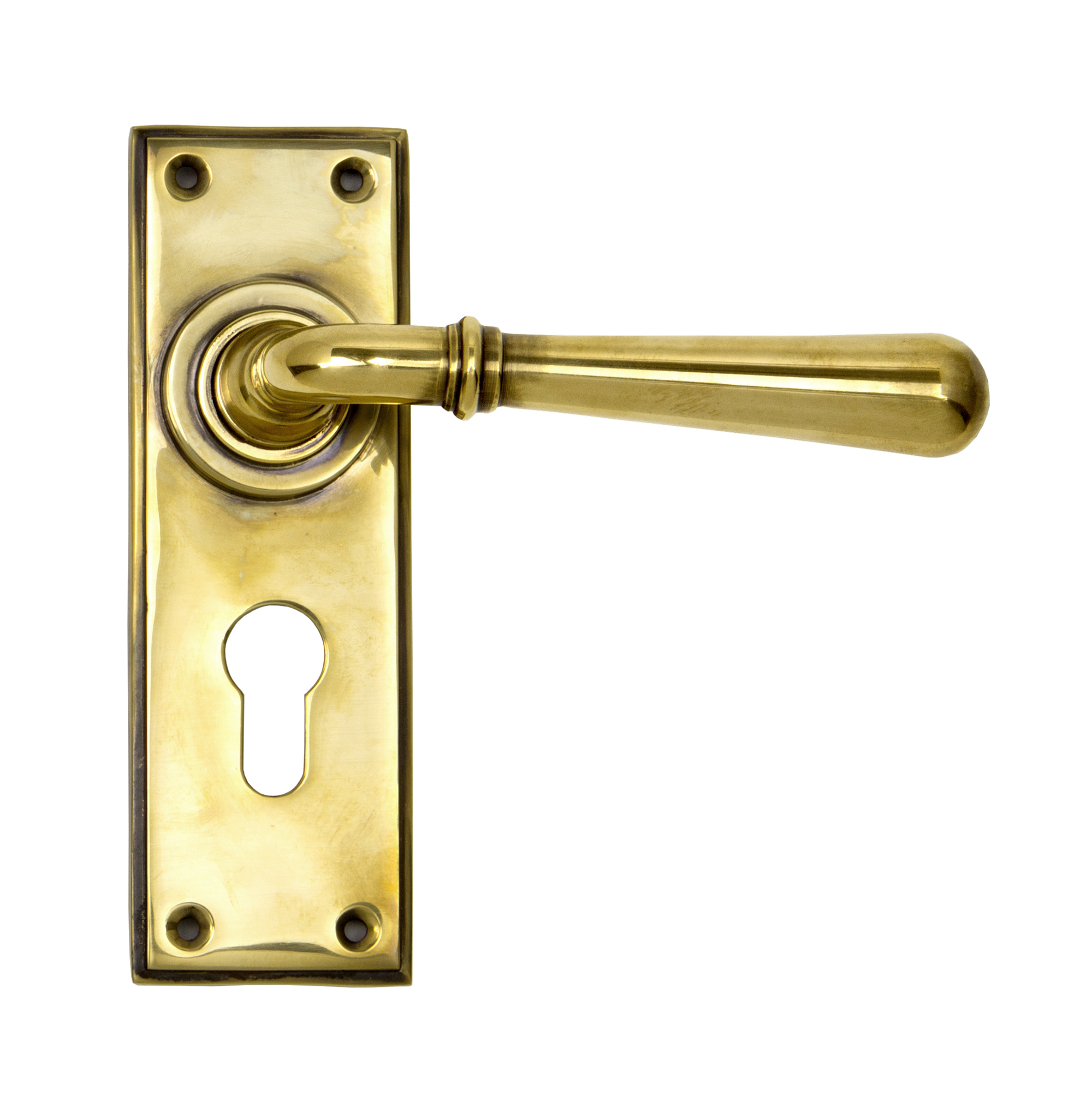 Aged Brass Newbury Lever Euro Lock Set