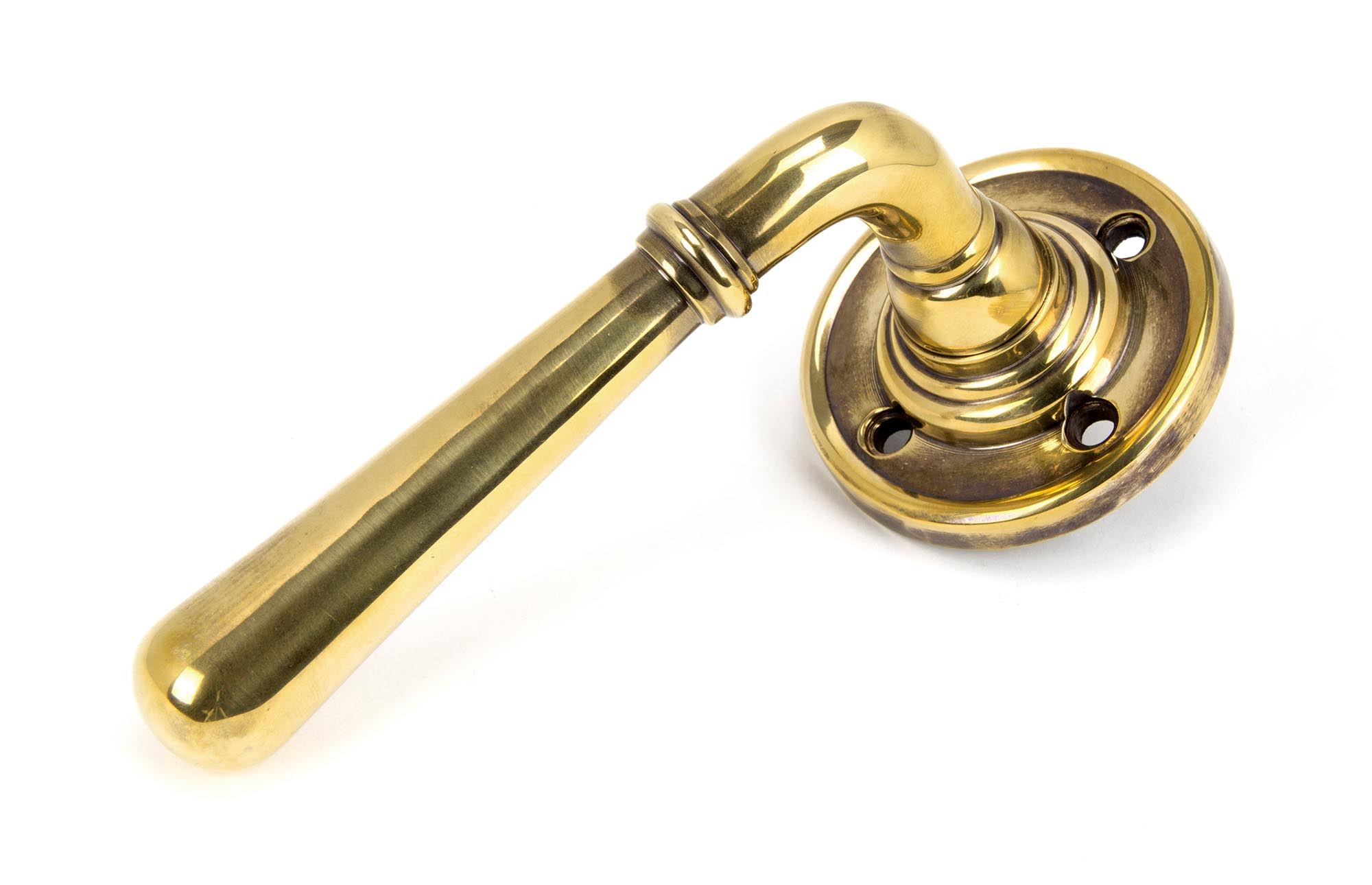 Aged Brass Newbury Lever on Rose Set