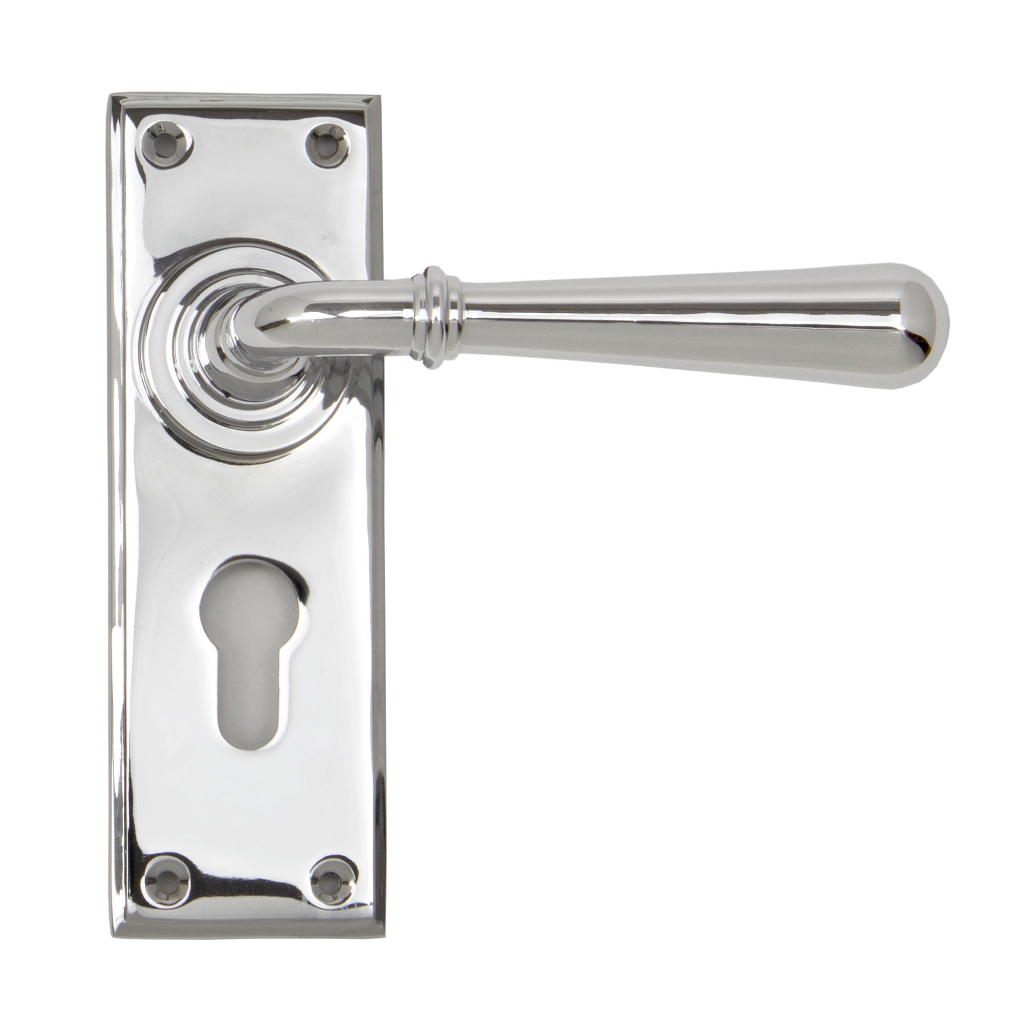 Polished Chrome Newbury Lever Euro Lock Set