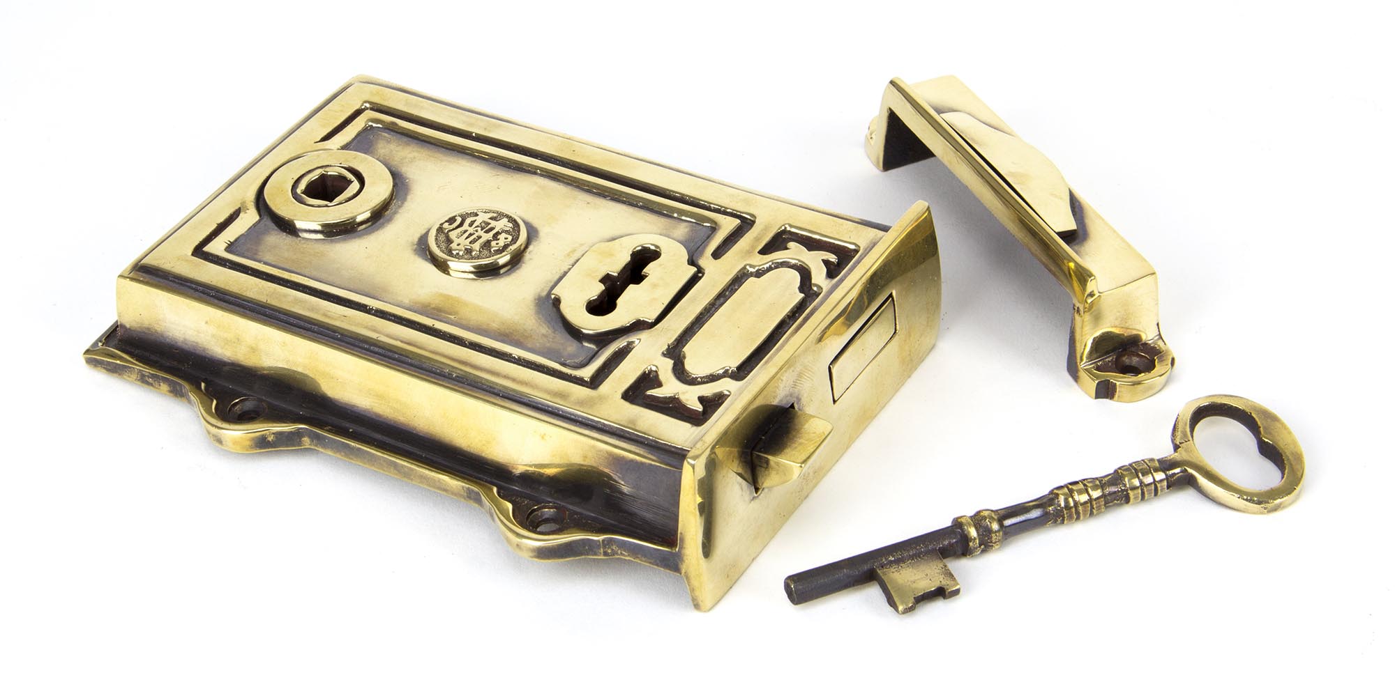 Aged Brass Davenport Rim Lock