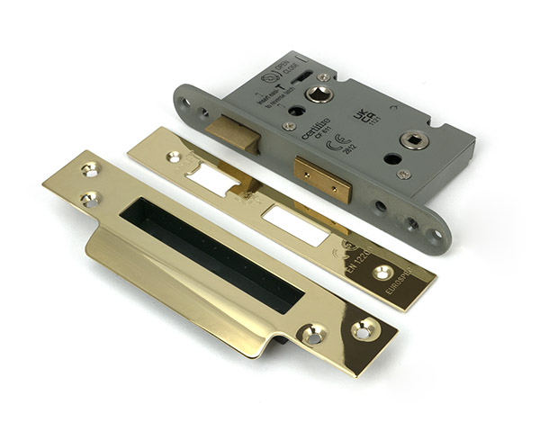 PVD 2 1/2" Heavy Duty Bathroom Mortice Lock