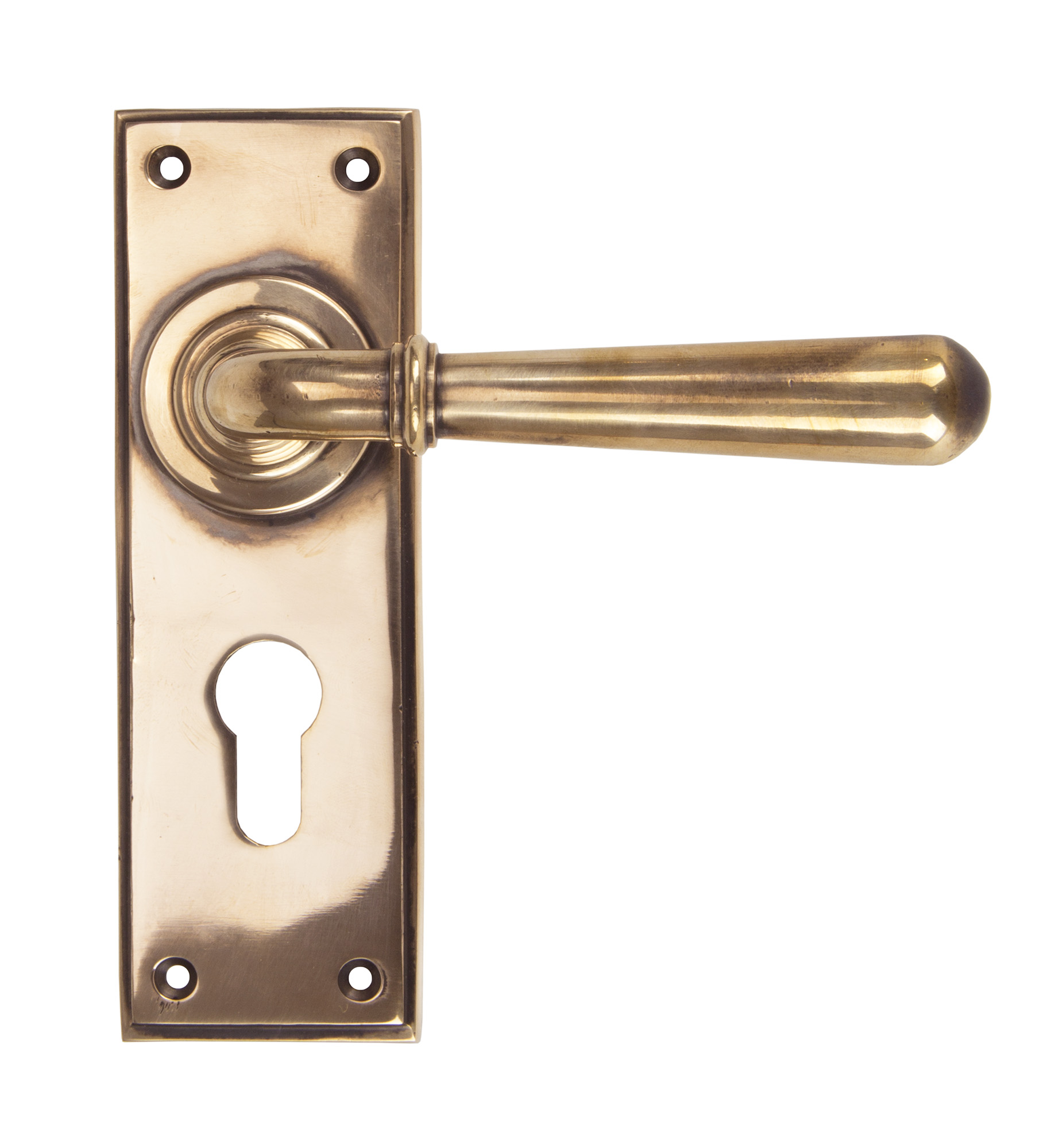 Polished Bronze Newbury Lever Euro Lock Set