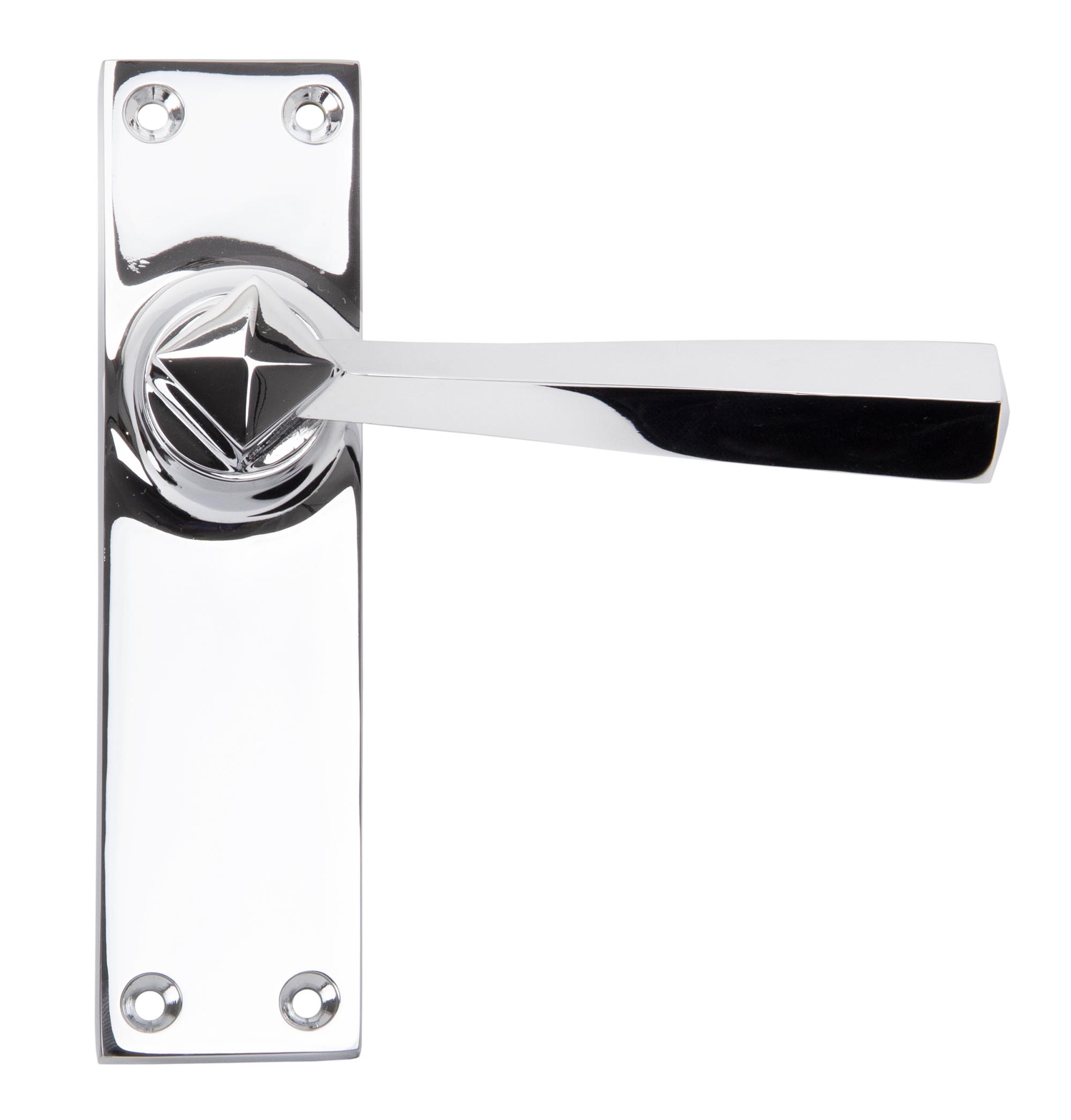 Polished Chrome Straight Lever Latch Set