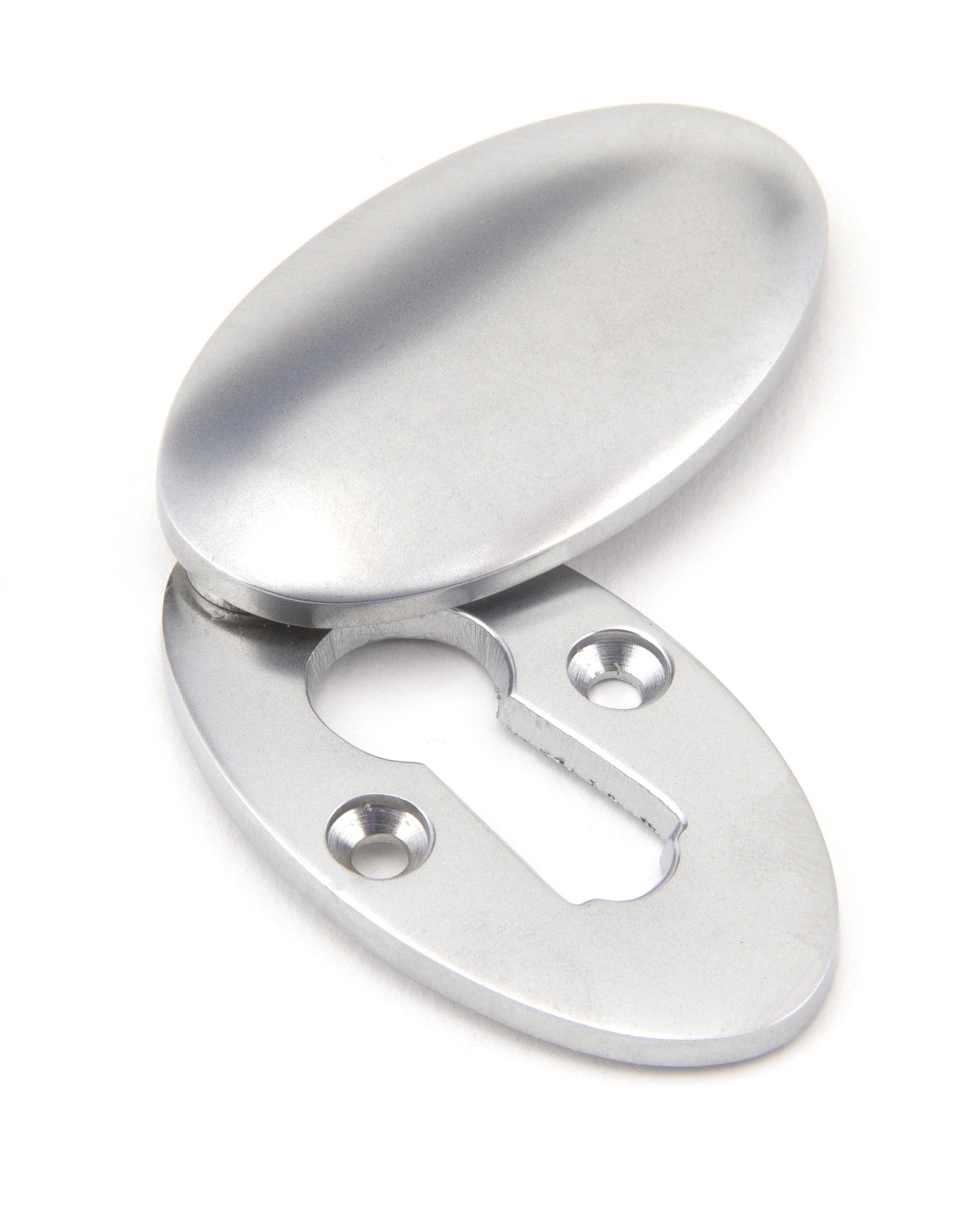 Satin Chrome Oval Escutcheon & Cover