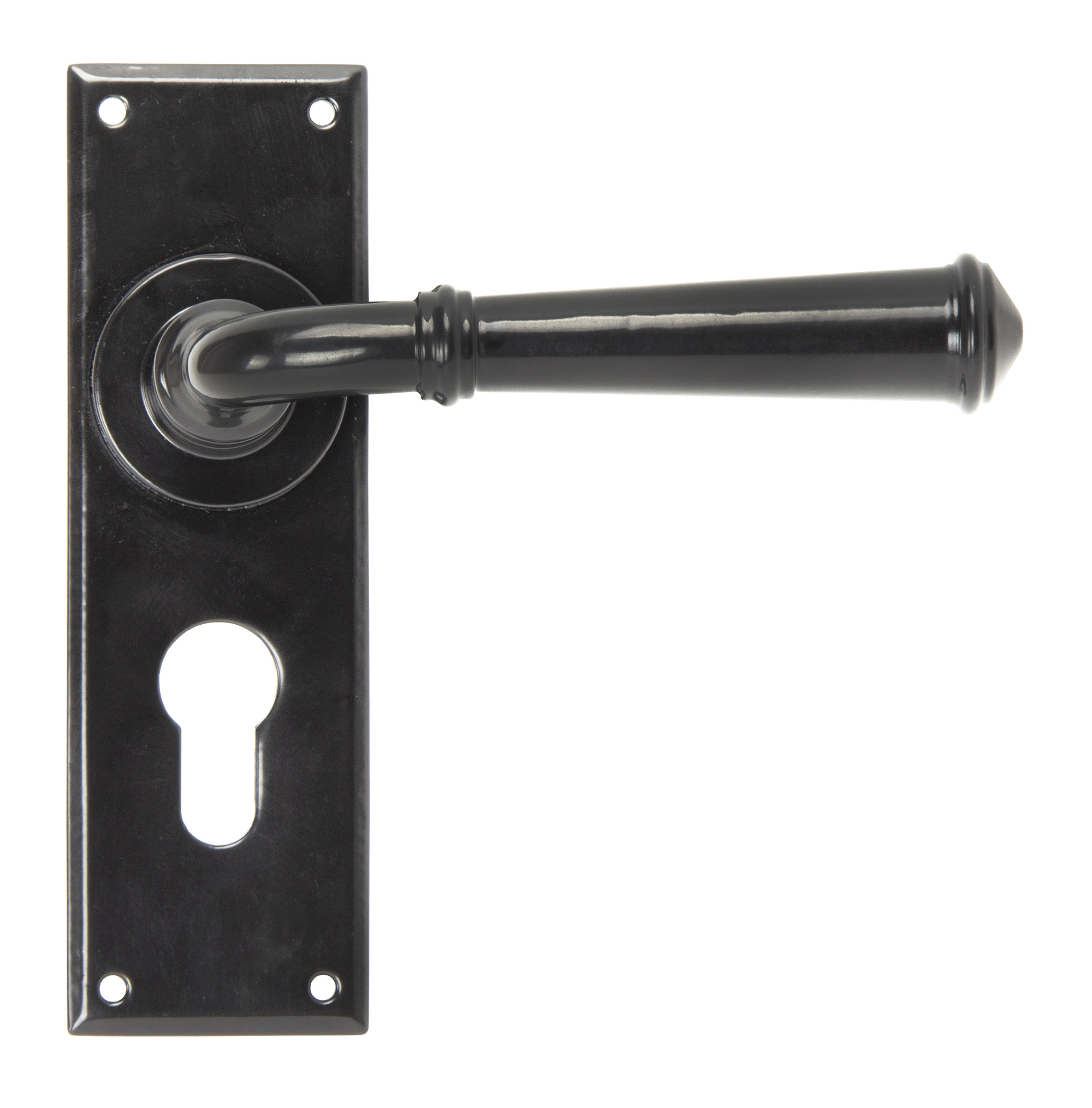 Black Regency Lever Euro Lock Set